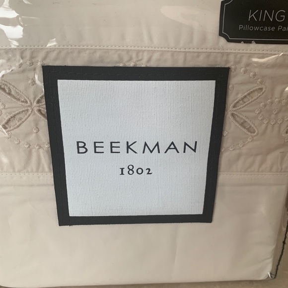 Beekman 1802 Stillwater King Plillowcases Cream S2 -NEW - Picture 5 of 5